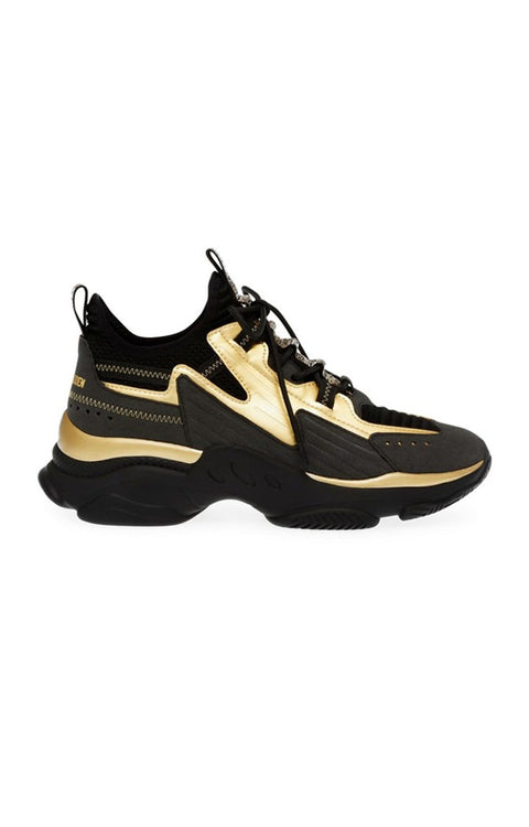 Steve Madden Women's Black & Gold Matchbox Sneakers | Steve Madden In Lebanon