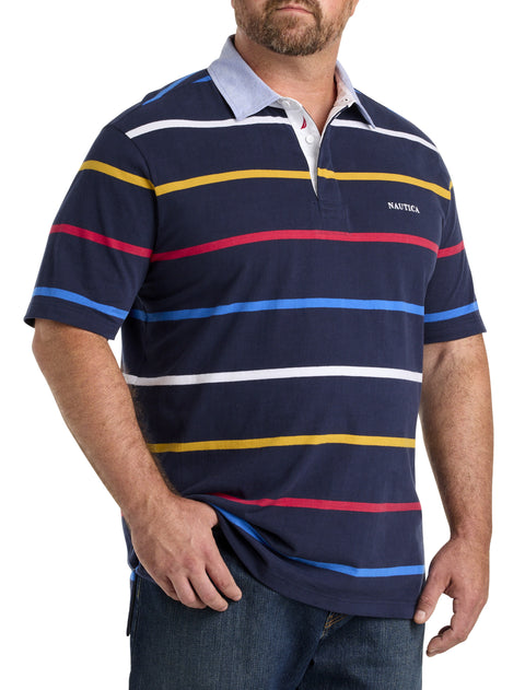 Nautica Men's Classic-Fit Rugby Stripe Short-Sleeve Polo T-Shirt| Nautica in Lebanon
