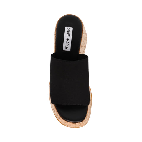 Steve Madden Women's Black Live Wire Wedge Sandal | Steve Madden In Lebanon
