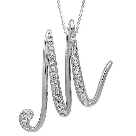 1928 Women's Silver-Tone Crystal Initial Letter M Necklace | 1928 In Lebanon
