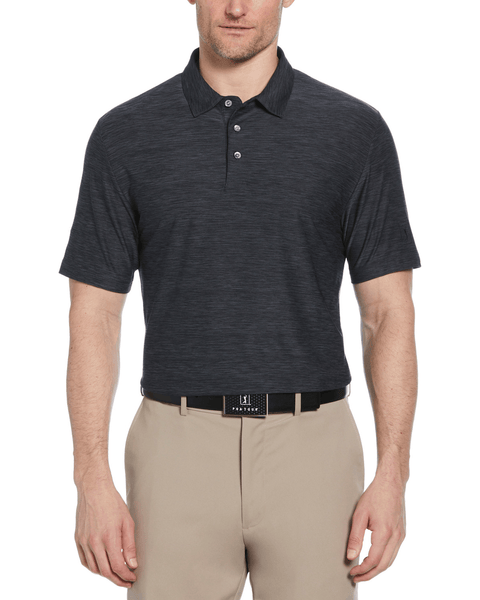 Pga Tour Men's Caviar Heather Jaspe Airflux Polo T-Shirt | Pga Tour In Lebanon