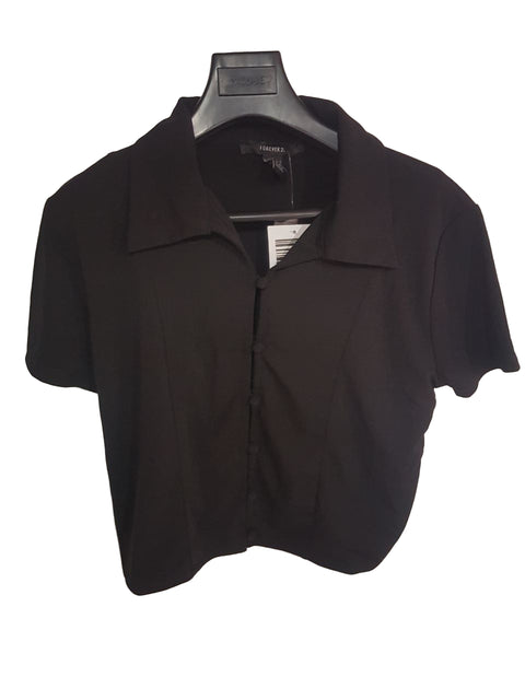 Forever 21 Women's Black Buttoned Top | Forever 21 In Lebanon