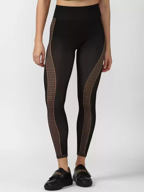 Forever 21 Women's Black & Brown High Rise Legging | Forever 21 In Lebanon
