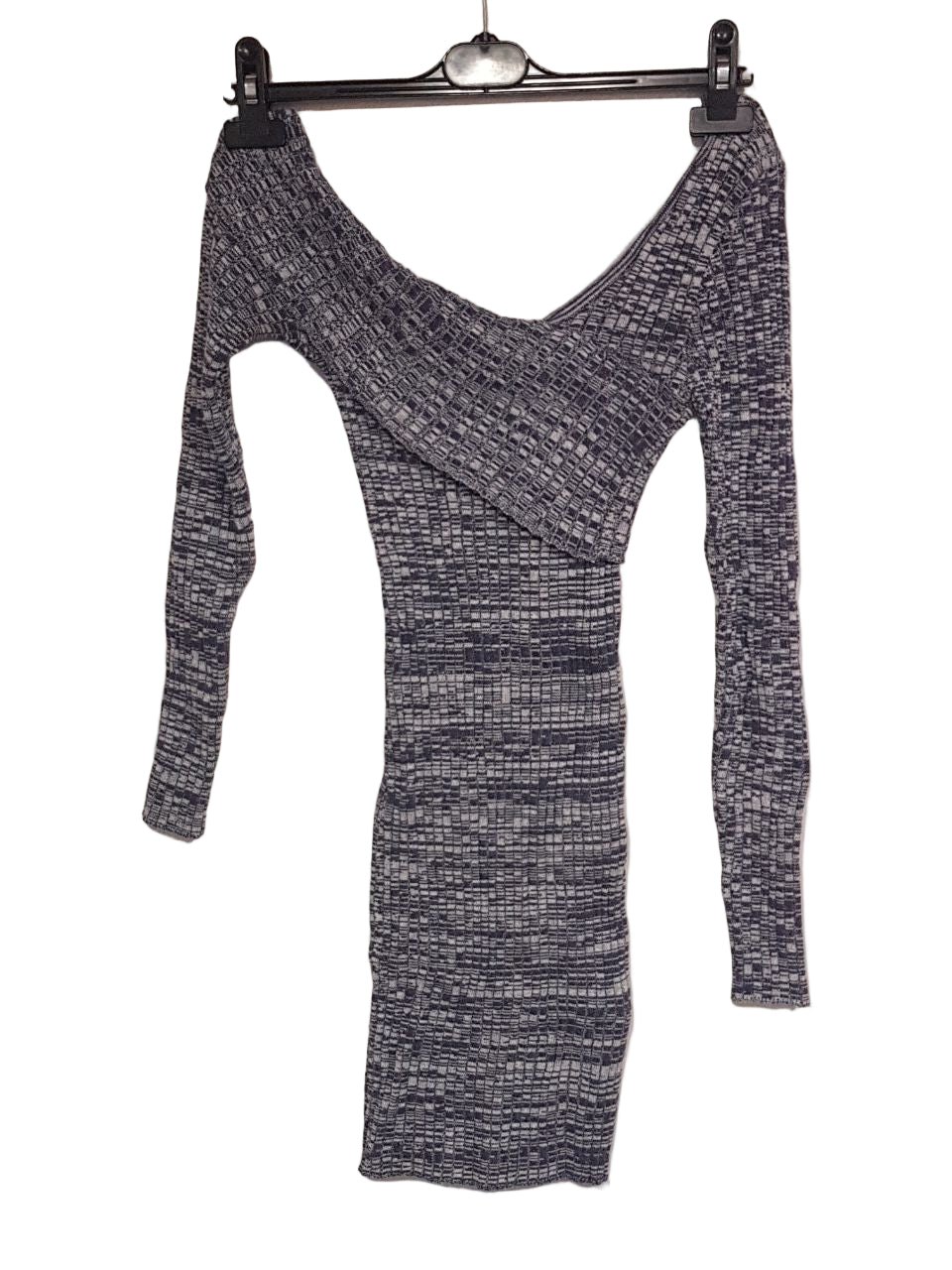 Forever 21 Women's Navy & White Long Sleeve V Neck Mini Dress | Forever 21 In Lebanon
