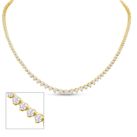 SD Women's Classic Gold Diamond Tennis Necklace | SD In Lebanon