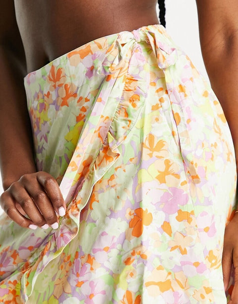 Pieces Wrap Women's Multicolor Skirt 101334334 AMF2482 shr