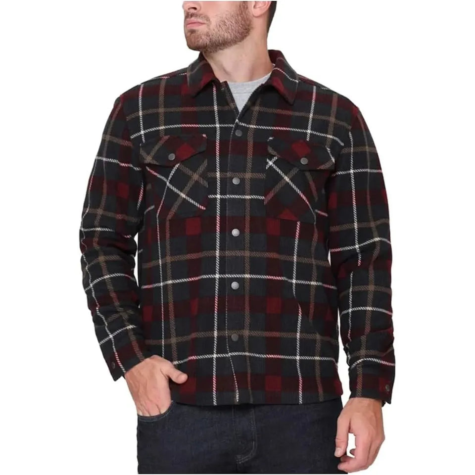 The BC Clothing Co Men's Multicolor Textured Flannel Overshirt