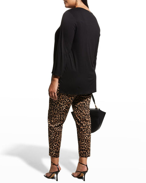 Michael Kors Women's Black Plus Size Mixed Media Woven Layer-Hem Blouse |Michael Kors In Lebanon