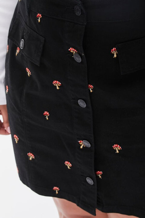 Forever 21 Women's Black Plus Size Mushroom Print Mini Skirt |Forever 21 In Lebanon