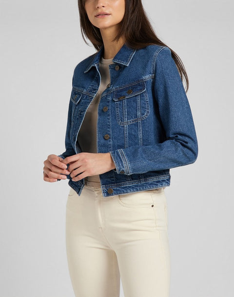Lee Women's Dark Blue Stone Maren Regular Fit Rider Denim Jacket | Lee In Lebanon
