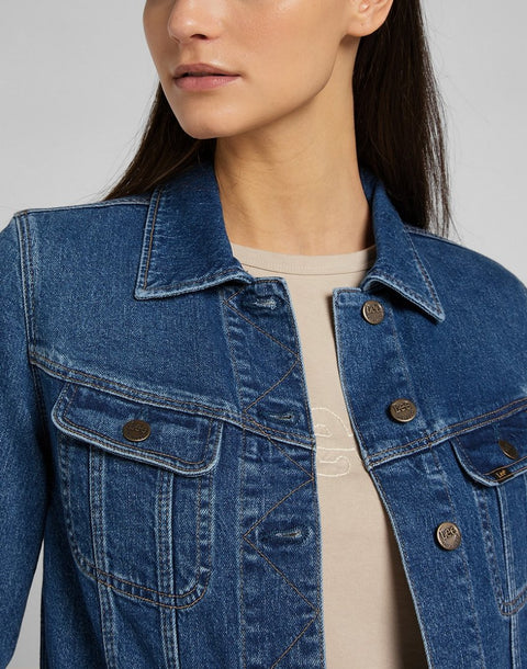 Lee Women's Dark Blue Stone Maren Regular Fit Rider Denim Jacket | Lee In Lebanon