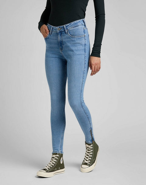 Lee Women's Blue Scarlett Skinny Fit Slim Cut High Zip Jeans | Lee In Lebanon