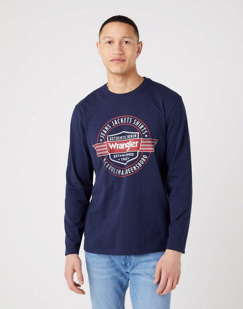 Wrangler Men's Navy Americana Long Sleeve Logo Blouse | Wrangler In Lebanon