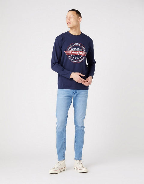 Wrangler Men's Navy Americana Long Sleeve Logo Blouse | Wrangler In Lebanon
