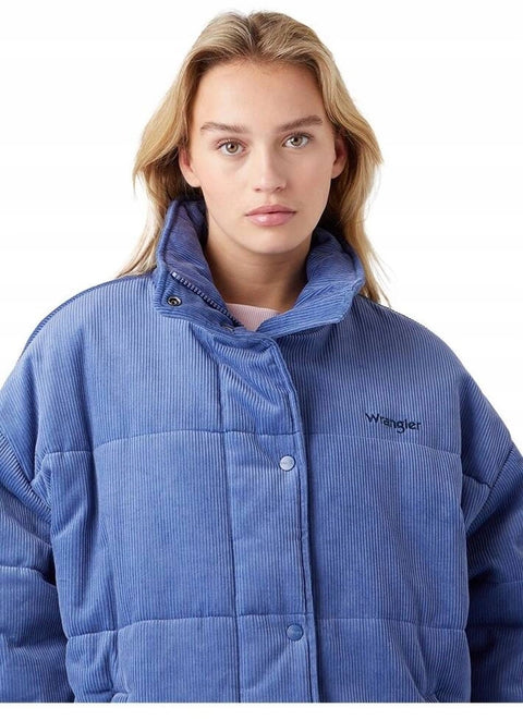 Wrangler Women's Fjord Blue Corduroy Puffer Jacket | Wrangler In Lebanon
