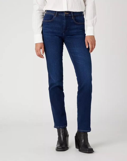 Wrangler Women's Dark Blue Anabel Straight Jeans | Wrangler In Lebanon
