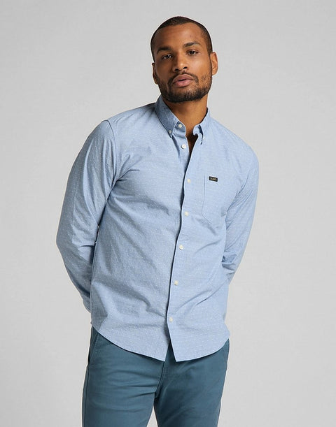 Lee Men's Light Blue Piscine Slim Button Down Shirt |Lee In Lebanon