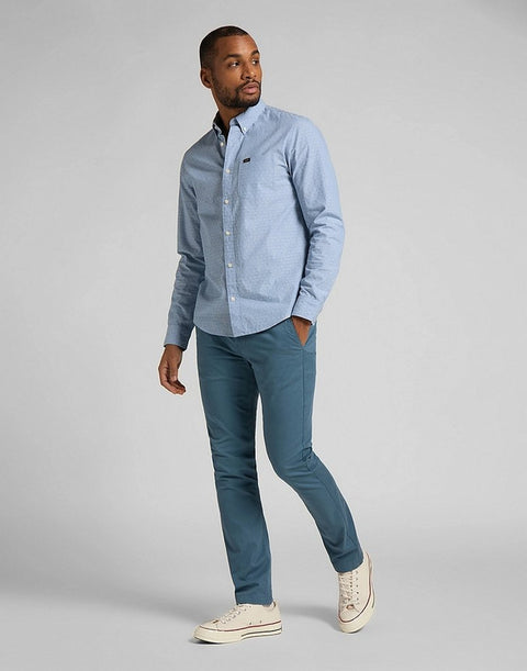 Lee Men's Light Blue Piscine Slim Button Down Shirt |Lee In Lebanon