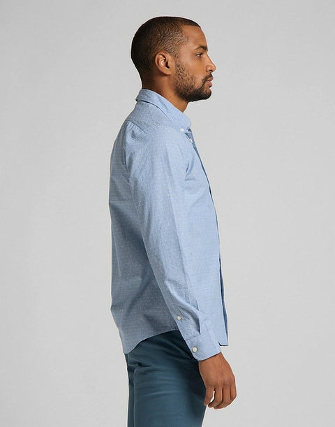 Lee Men's Light Blue Piscine Slim Button Down Shirt |Lee In Lebanon