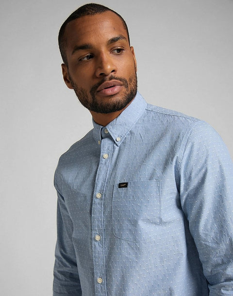 Lee Men's Light Blue Piscine Slim Button Down Shirt |Lee In Lebanon