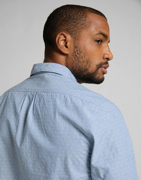 Lee Men's Light Blue Piscine Slim Button Down Shirt |Lee In Lebanon