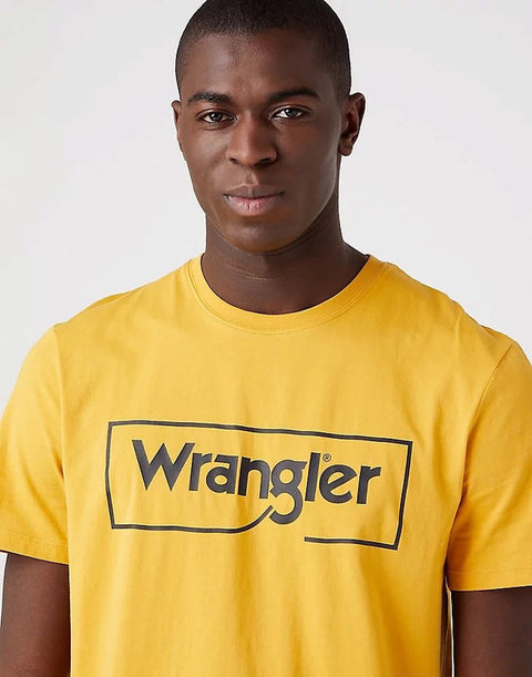 Wrangler Men's Golden Spice Frame Logo Tee T-Shirt | Wrangler In Lebanon