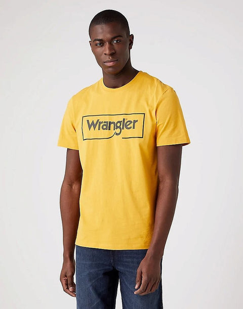 Wrangler Men's Golden Spice Frame Logo Tee T-Shirt | Wrangler In Lebanon