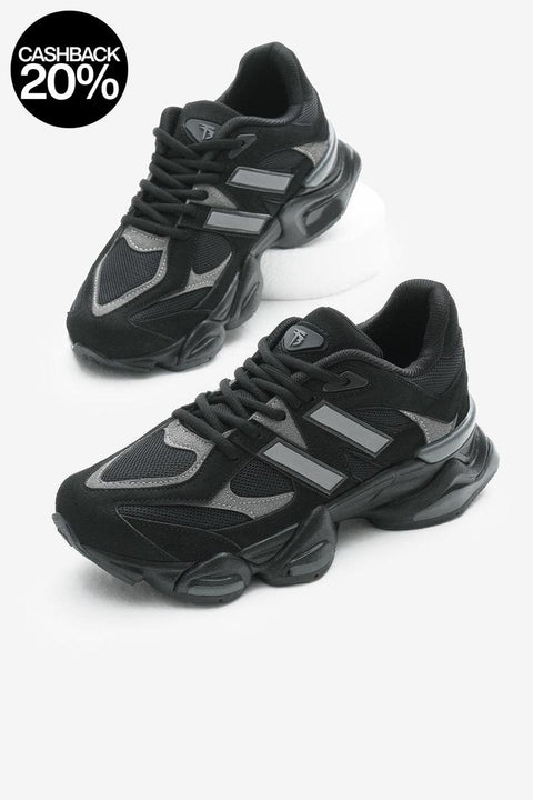Tonny Black Unisex Black Anorak Patterned High Sole Sneakers | Tonny Black In Lebanon