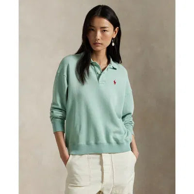 Polo Ralph Lauren Women's Light Green Lightweight Fleece Long-Sleeve Sweatshirt| Polo Ralph Lauren In Lebanon