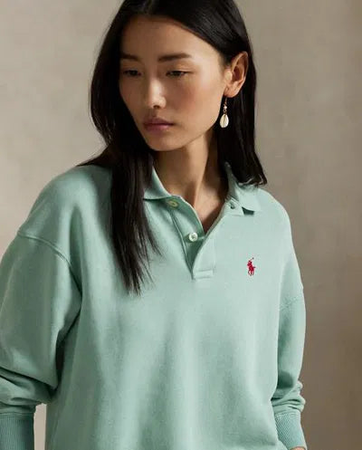 Polo Ralph Lauren Women's Light Green Lightweight Fleece Long-Sleeve Sweatshirt| Polo Ralph Lauren In Lebanon