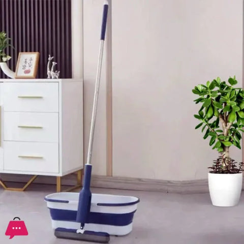 Hinox Premium Twist Mop with Folding Silicon Bucket  (DE-4)