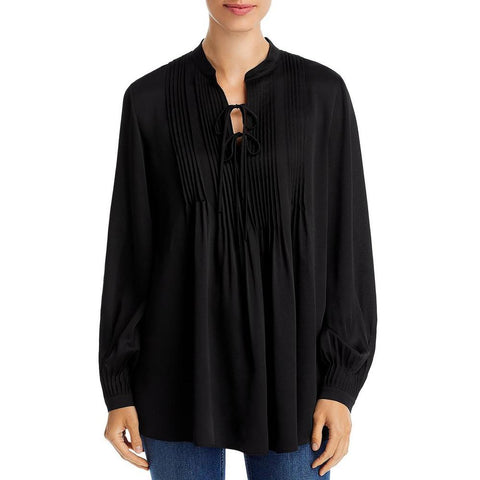 Lafayette Women's Black Pintuck Tie Neck Long Sleeve Blouse | Lafayette In Lebanon
