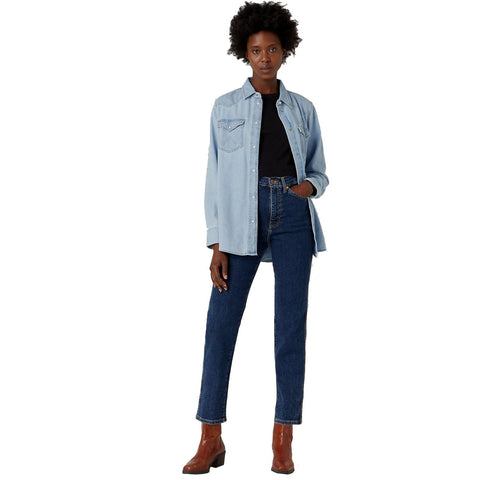 Wrangler Wild West 603 Women's Dark Blue High Rise Straight Jeans | Wrangler In Lebanon