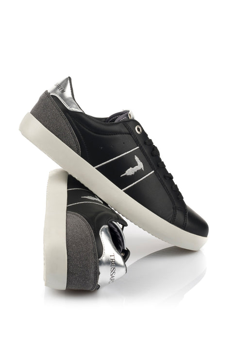 Trussardi Women's Black SNK Ector EMB Sneakers |Trussardi In Lebanon
