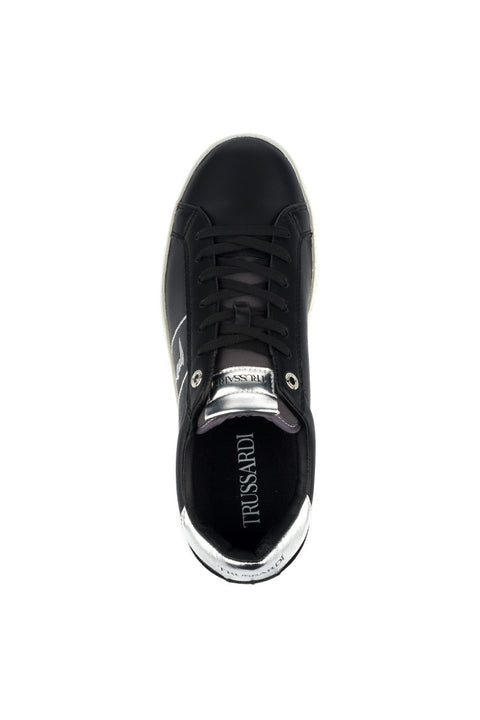 Trussardi Women's Black SNK Ector EMB Sneakers |Trussardi In Lebanon