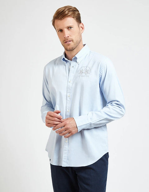 La Martina Polo Men's Light Blue Shirt CCMC04OX014 FA146 shr