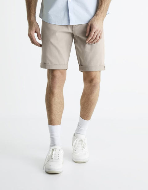 Celio Men's Sand Stretch Cotton Bermuda Short | Celio In Lebanon