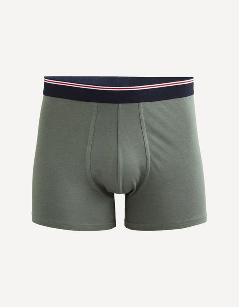 Celio Men’s Dark Green Plain Stretch Cotton Boxer | Celio in Lebanon
