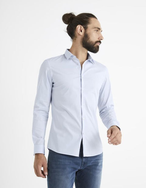 Celio Men’s Light Blue Slim-Fit  Shirt | Celio in Lebanon
