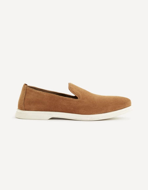 Celio Men's Camel Leather Moccasin | Celio In Lebanon