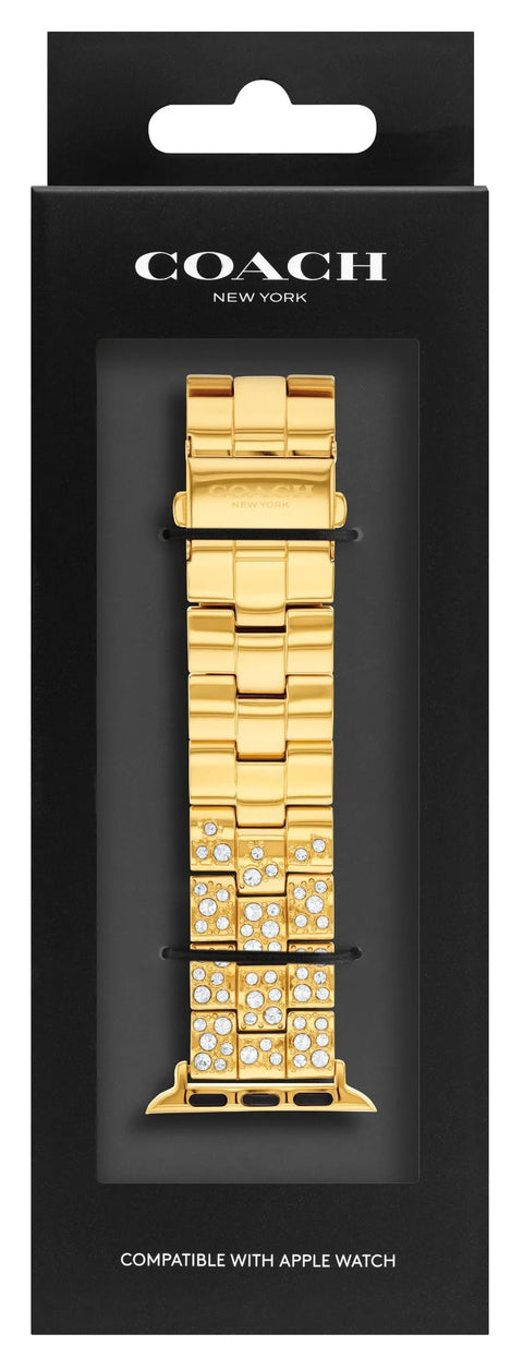 Coach Women's Gold Tone Crystal Apple Watch Strap | Coach In Lebanon