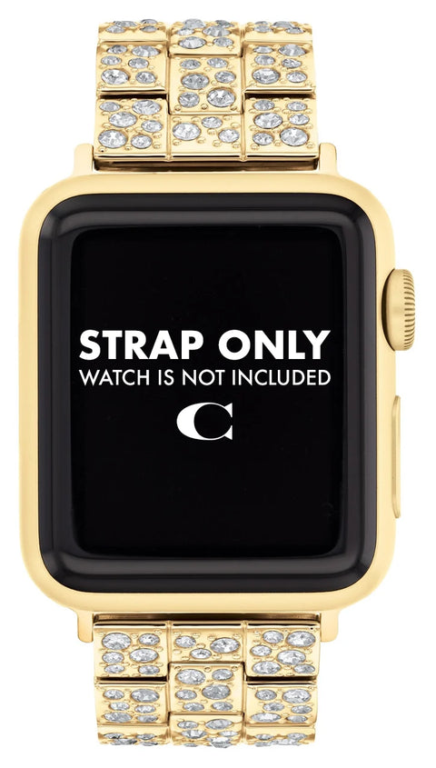 Coach Women's Gold Tone Crystal Apple Watch Strap | Coach In Lebanon