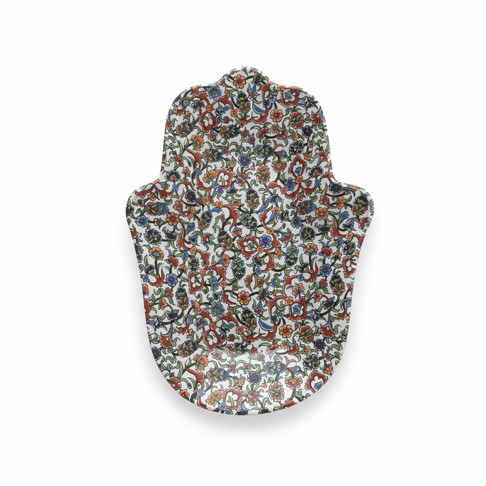 Floral patterned baby seat cover on a white background