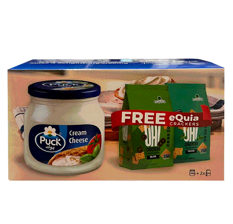 Puck Processed Cheese 500g + Equia Crackers x2 (Free) | Puck In Lebanon
