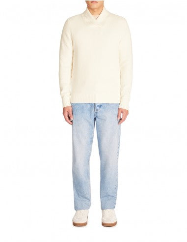 Celio Men's Cream Pull Col Rond Sweater | Celio In Lebanon