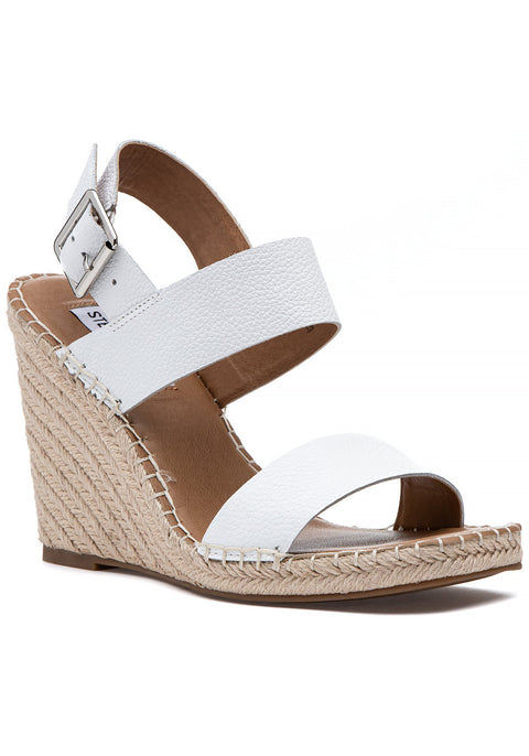 Steve Madden Women's White Leather Uri Sandals | Steve Madden In Lebanon