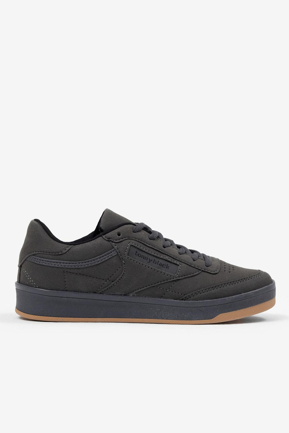 Tonny Black Unisex Dark Grey Relaxed Fit Polyurethane Sole Lace-up Sneakers