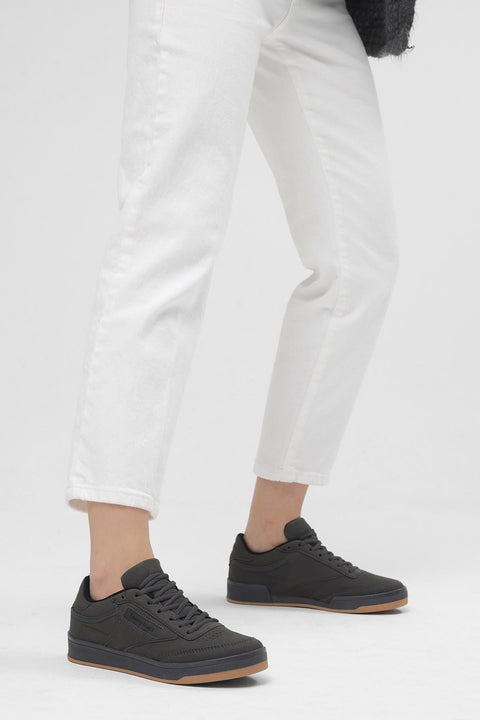 Tonny Black Unisex Dark Grey Relaxed Fit Polyurethane Sole Lace-up Sneakers | Tonny Black In Lebanon