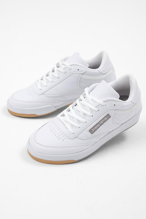 Tonny Black Unisex White Relaxed Fit Polyurethane Sole Lace-up Sneakers | Tonny Black In Lebanon