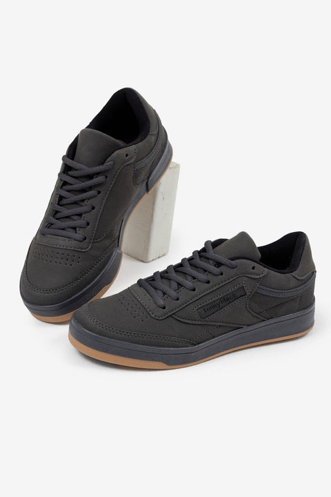 Tonny Black Unisex Dark Grey Relaxed Fit Polyurethane Sole Lace-up Sneakers | Tonny Black In Lebanon